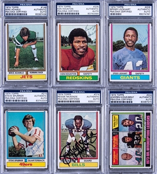 1974 Topps Football Signed Cards Graded Collection (23 Different) Including Houston